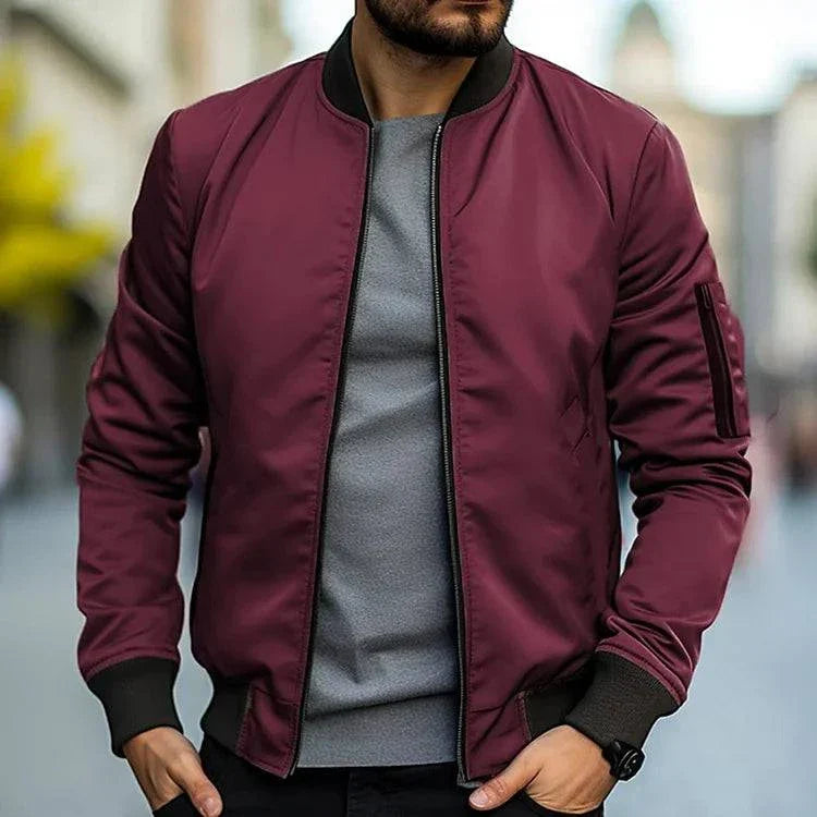 Men’s Zip-Up Bomber Jacket | Summer-Ready Modern Street Elegance