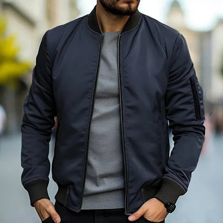 Men’s Zip-Up Bomber Jacket | Summer-Ready Modern Street Elegance