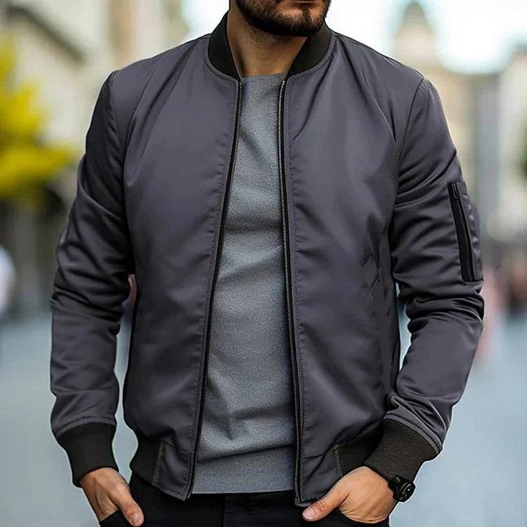 Men’s Zip-Up Bomber Jacket | Summer-Ready Modern Street Elegance