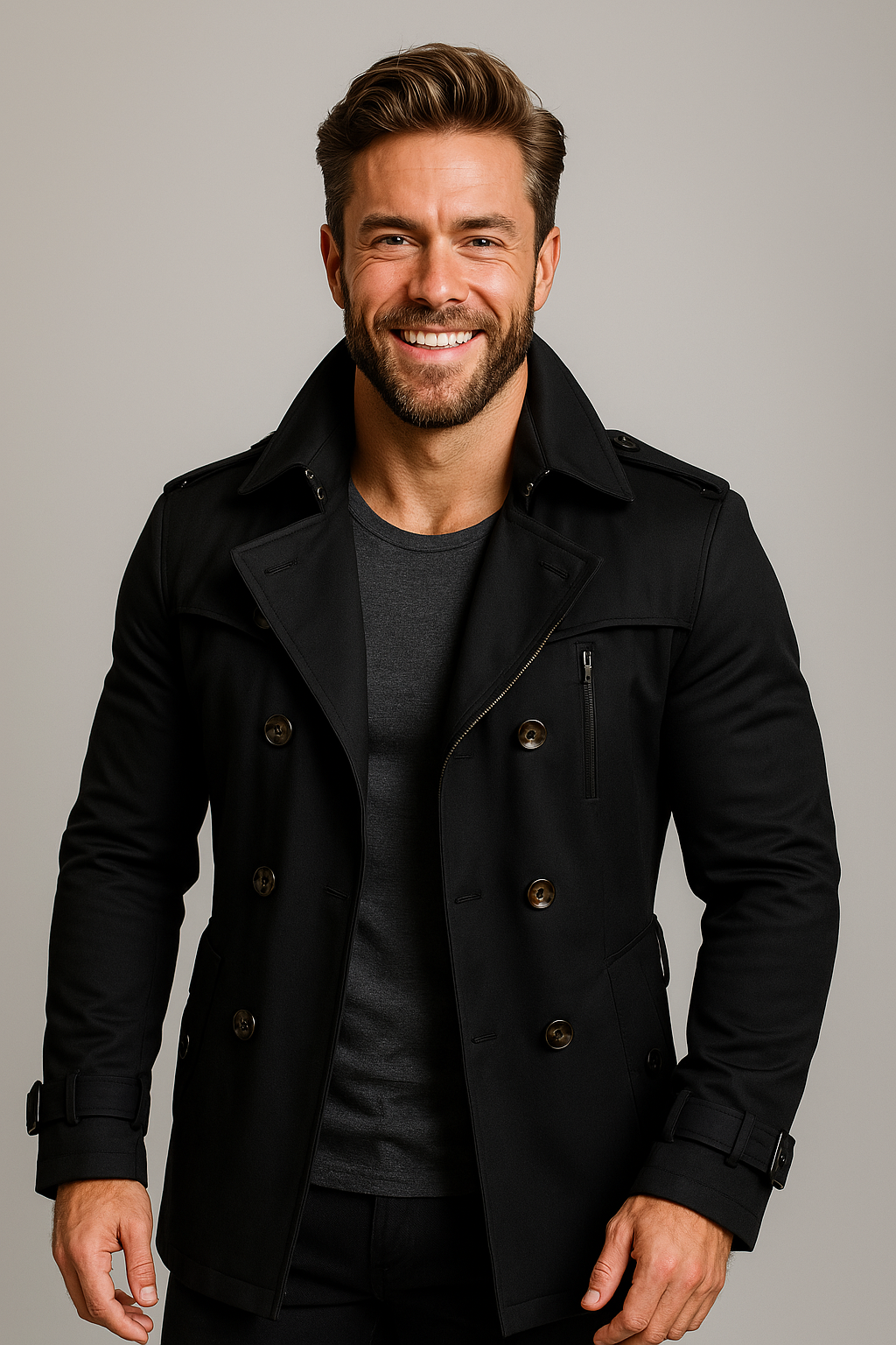 Men's Classic Long Trench Coat | Effortless Office to Evening Elegance