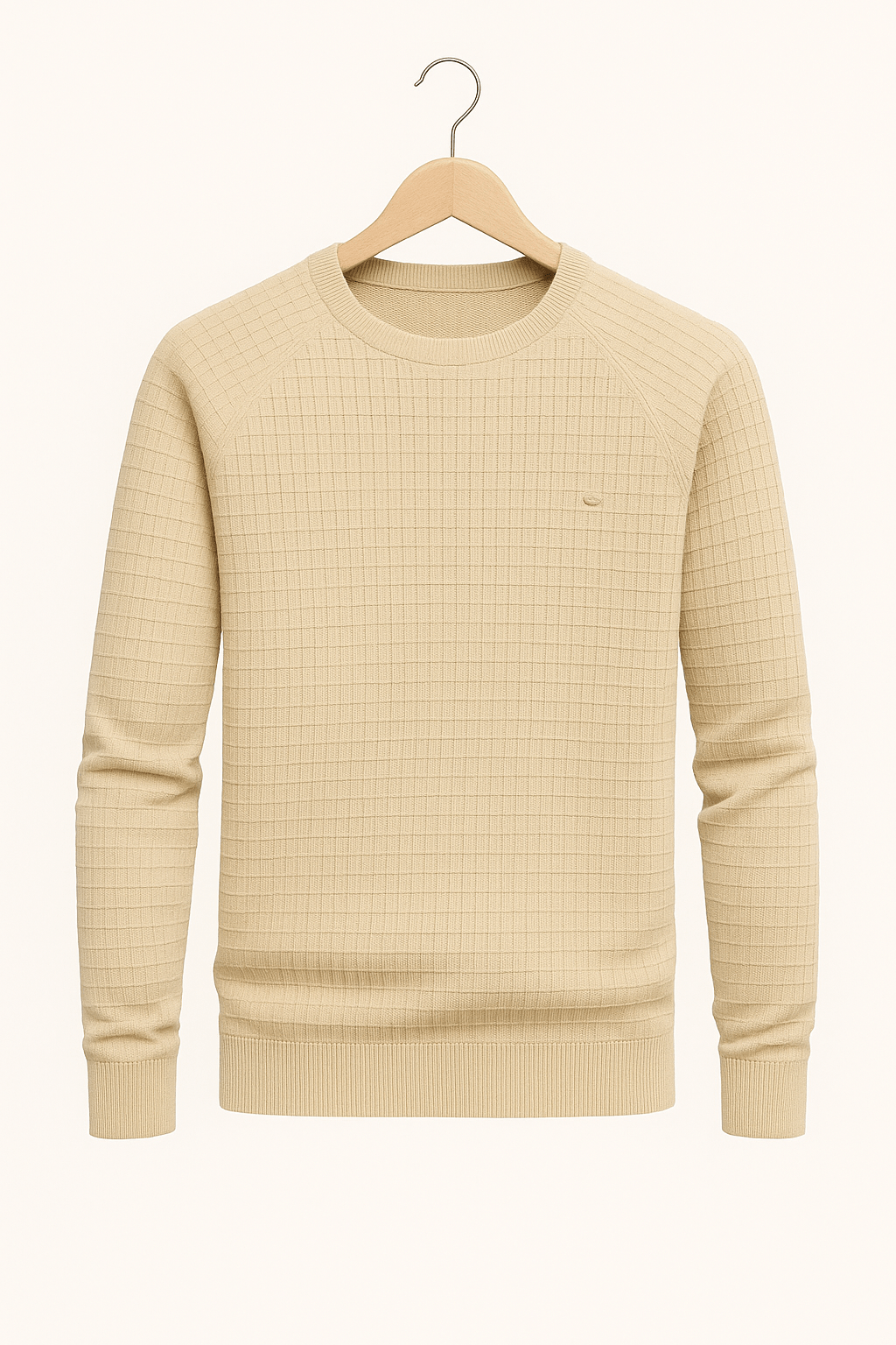 Men’s Textured Knit Crew Neck Jumper | Effortless Everyday Elegance