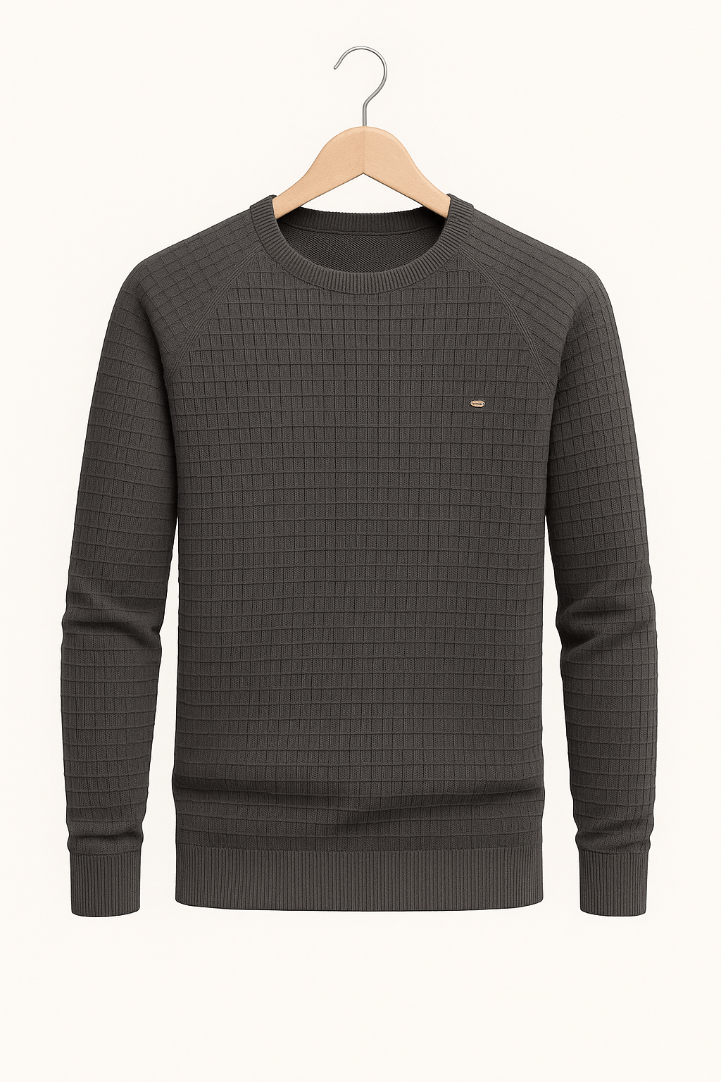 Men’s Textured Knit Crew Neck Jumper | Effortless Everyday Elegance