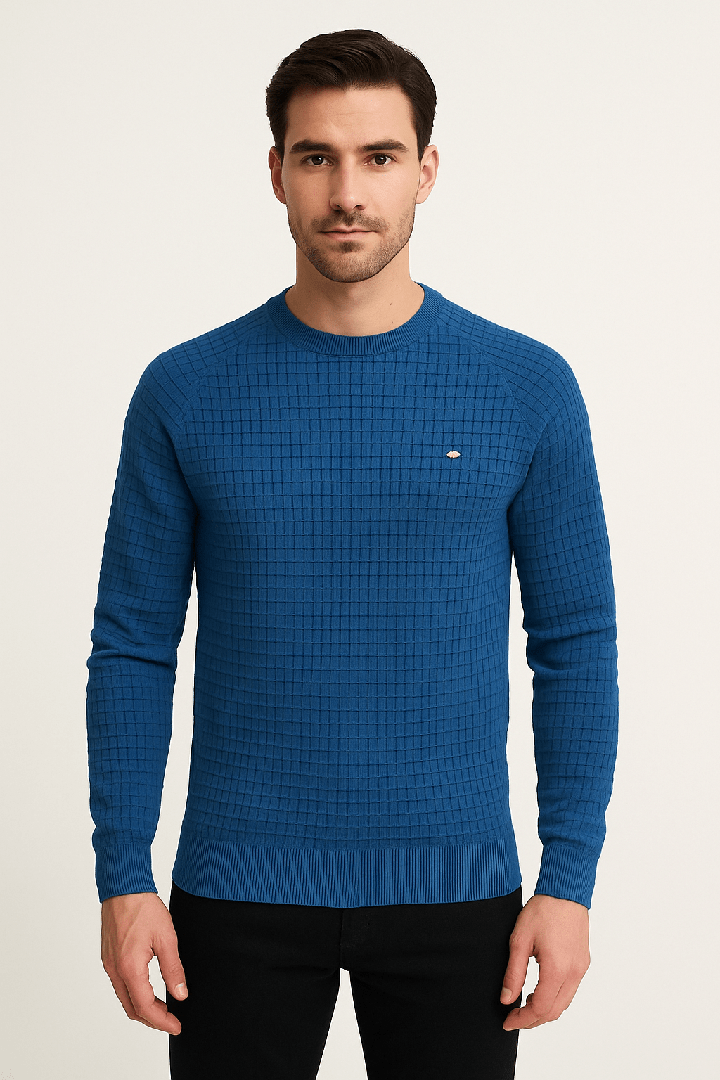 Men’s Textured Knit Crew Neck Jumper | Effortless Everyday Elegance