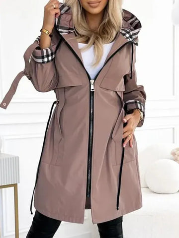 Waterproof Windproof Zip Coat | Refined All-Weather Tailored Elegance