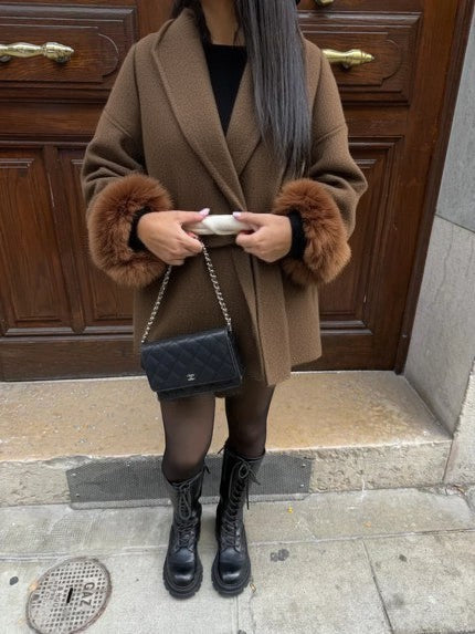 Faux Fur Trim Belted Coat | Effortless Autumn Sophistication